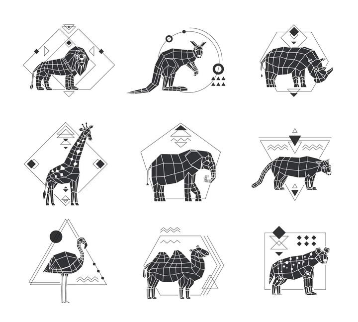 犀牛动物设计,犀牛做动物的造型